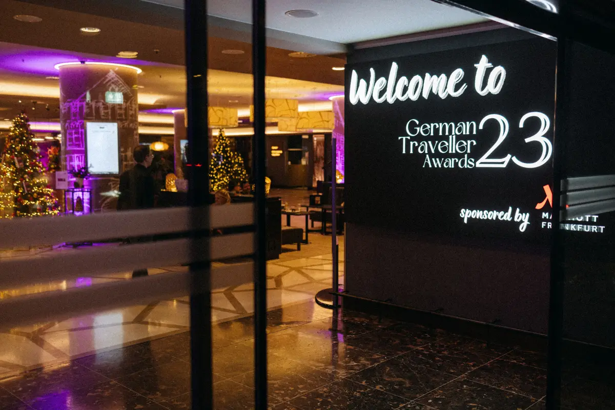 Willkommens-Screen der German Traveller Awards 23